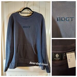 Bearded Goat Sweatshirts Men XL Gray Round Neck Raglan Sleeve Performance Active